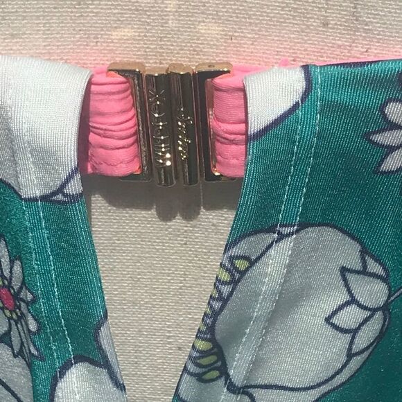 Wildfox Sixties Floral Print Bandeau Bikini Top M - Picture 4 of 6